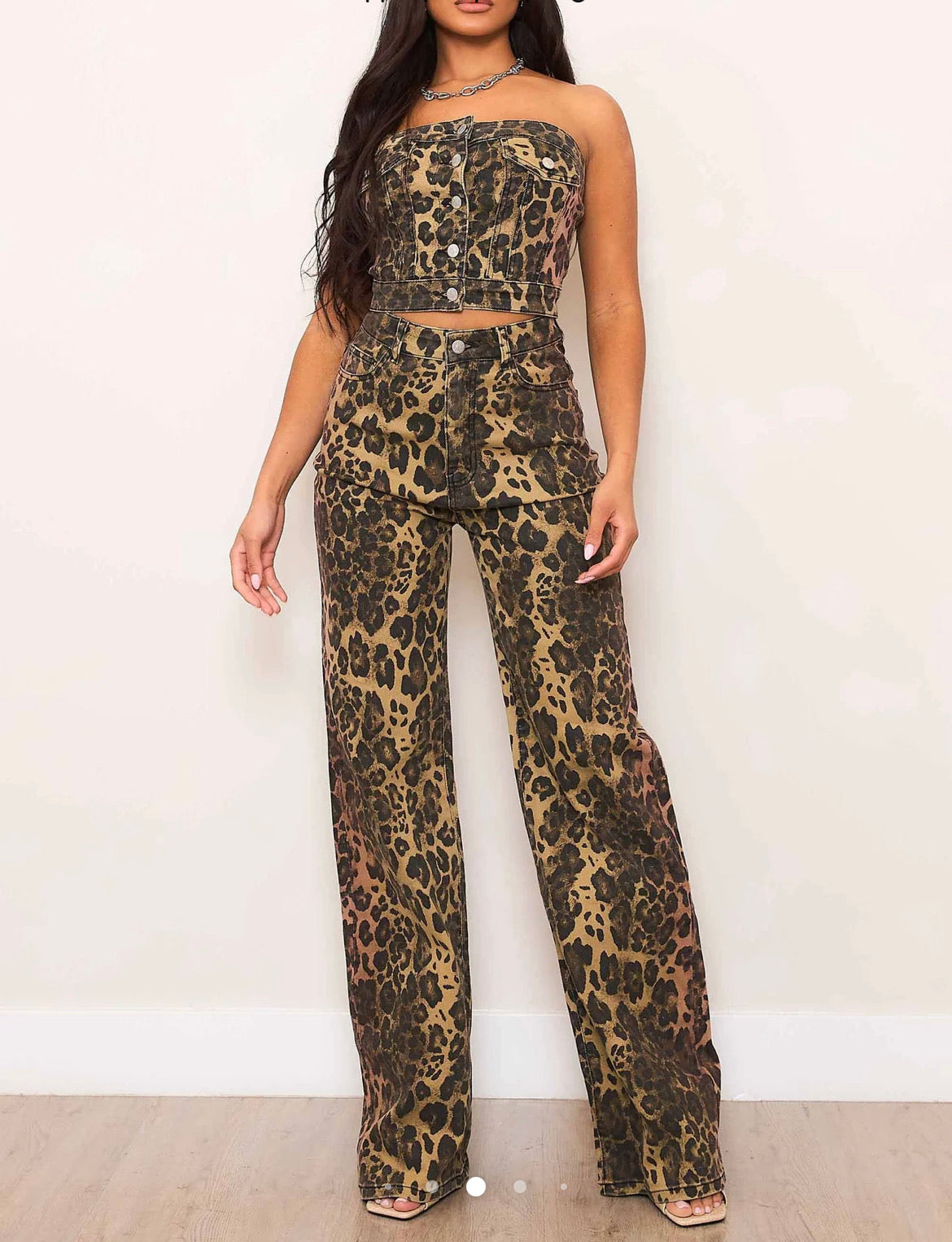 Leopard Strapless Top