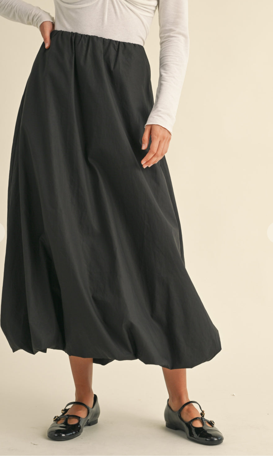 Balloon Black Maxi Skirt
