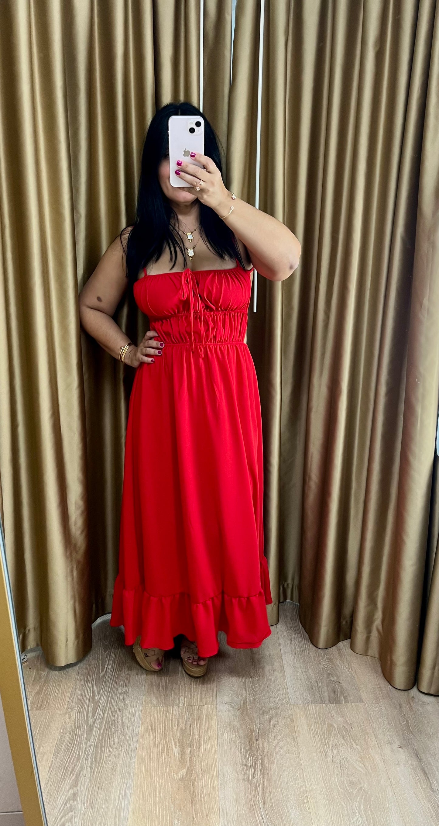 Backless Red Maxi Dress