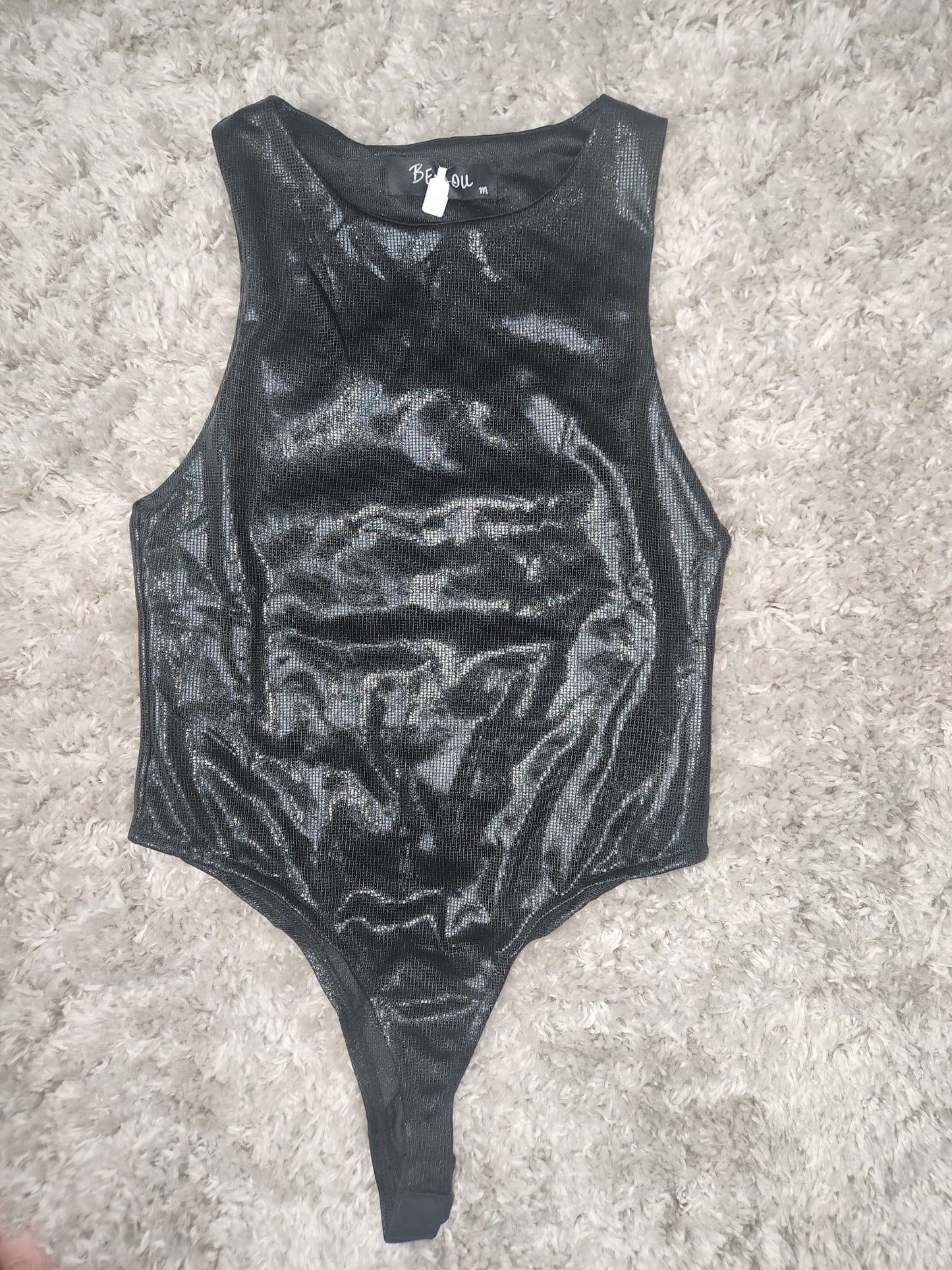 Metallic Black Bodysuit