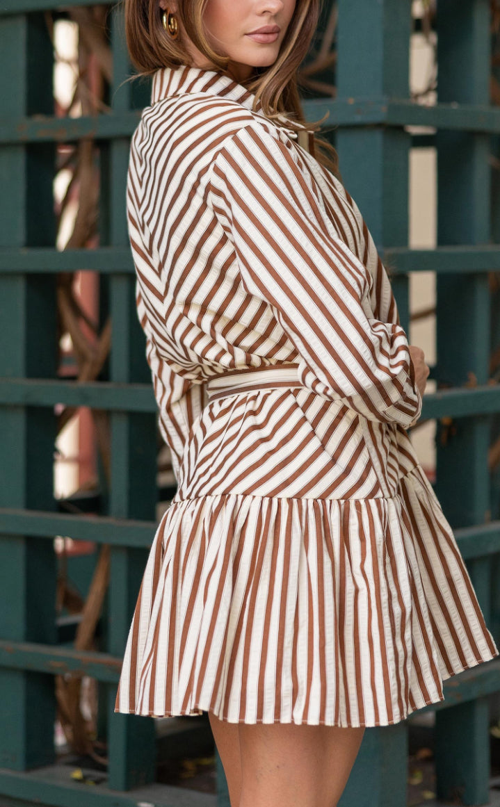 Stripes Bottom Down Mini Dress