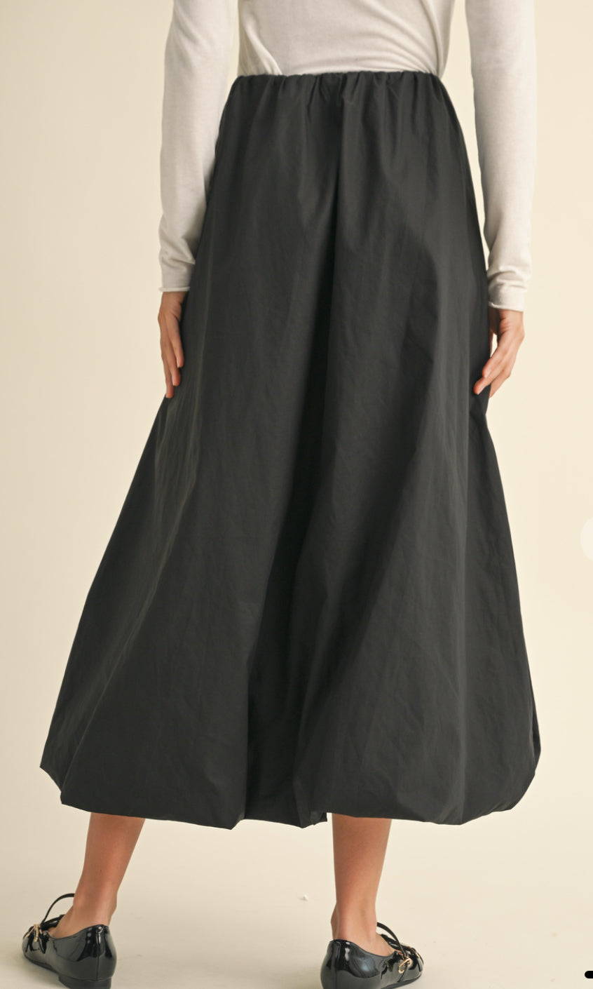 Balloon Black Maxi Skirt