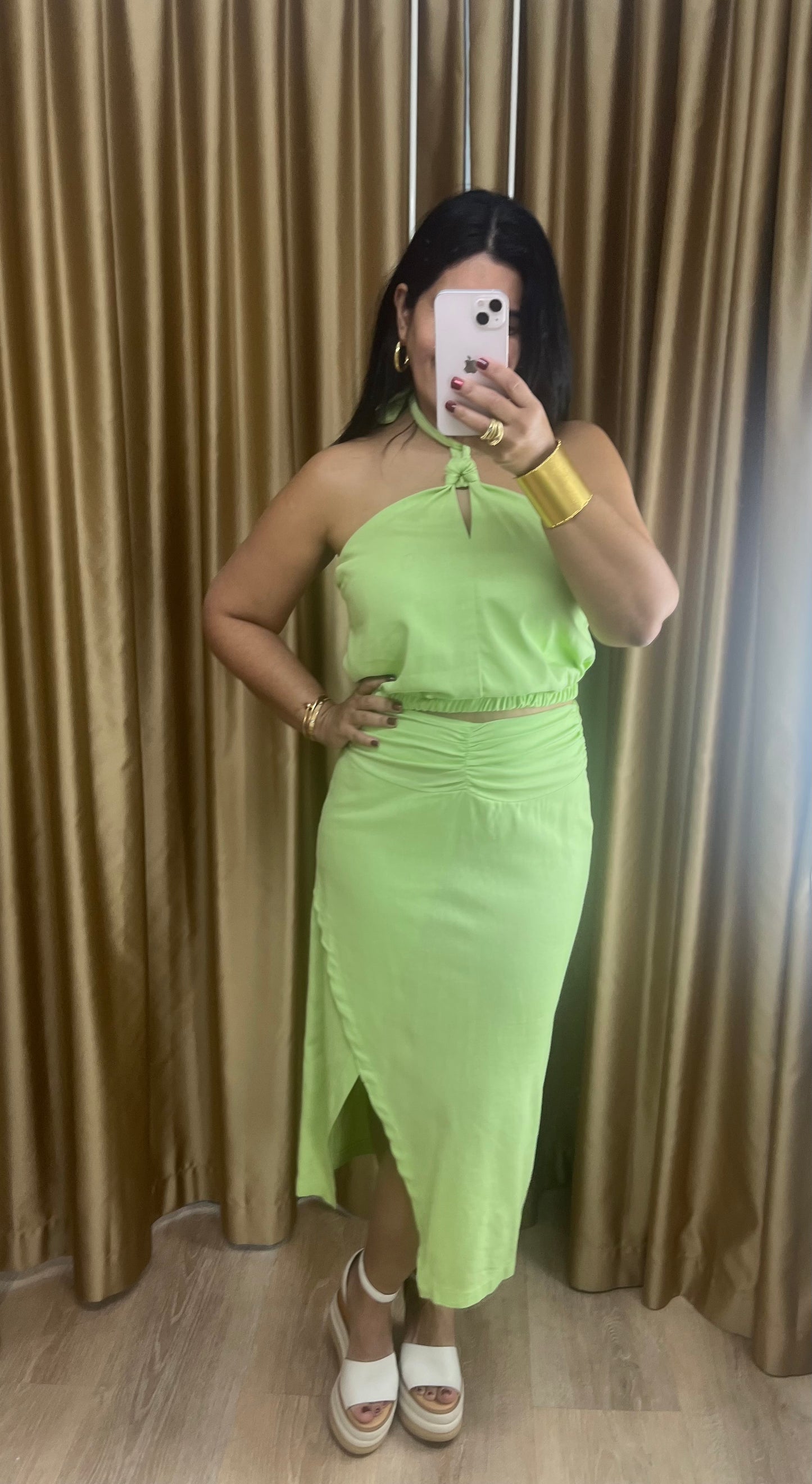 Mint Green Skirt Set