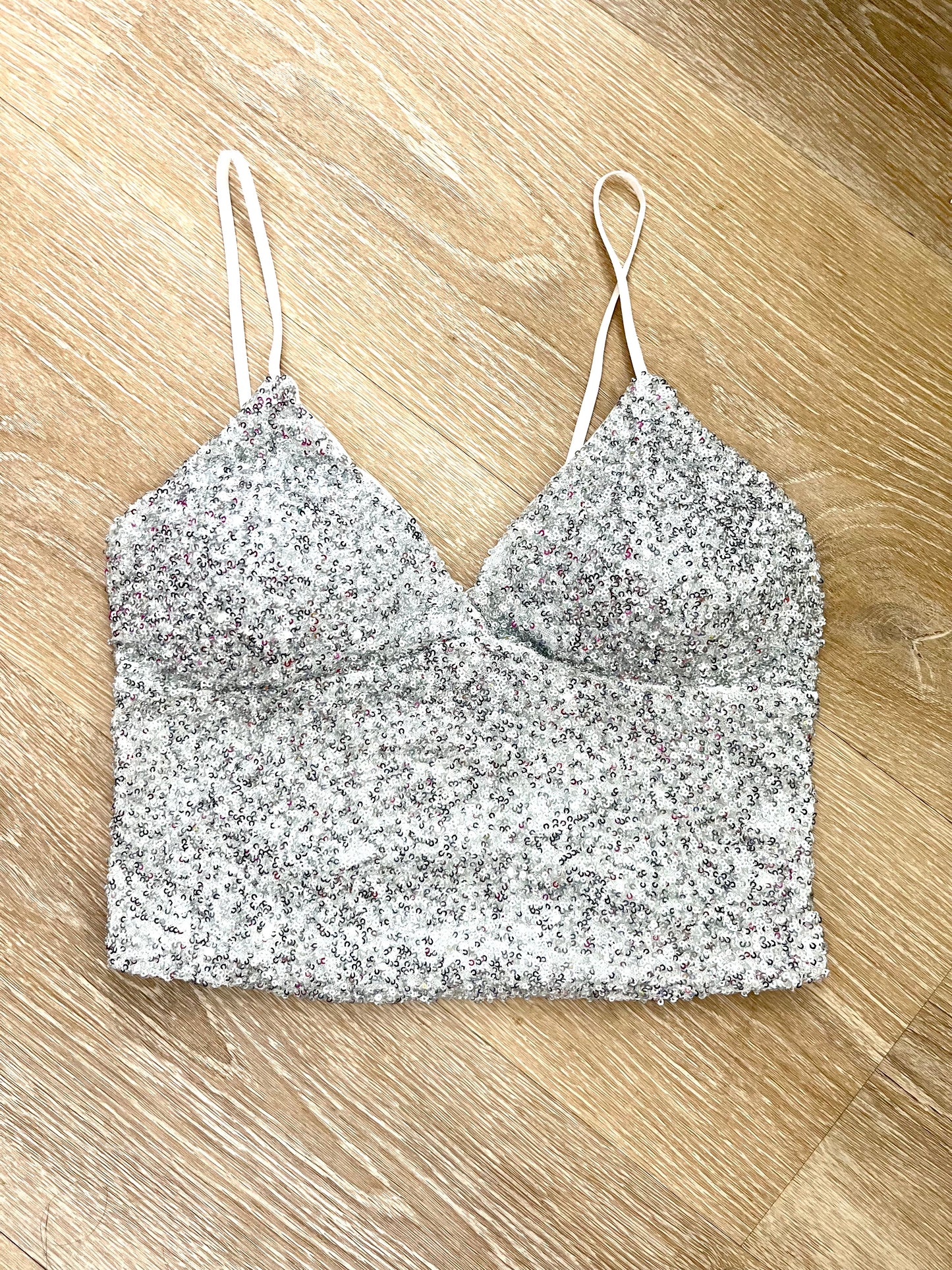 Sequins Spaghetti Straps Top
