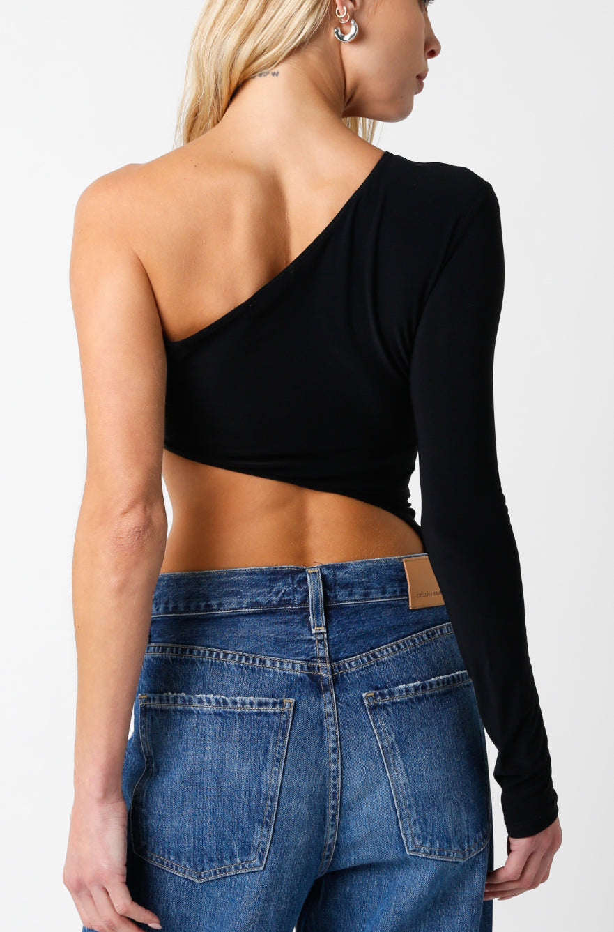 Cut-out Black Bodysuit