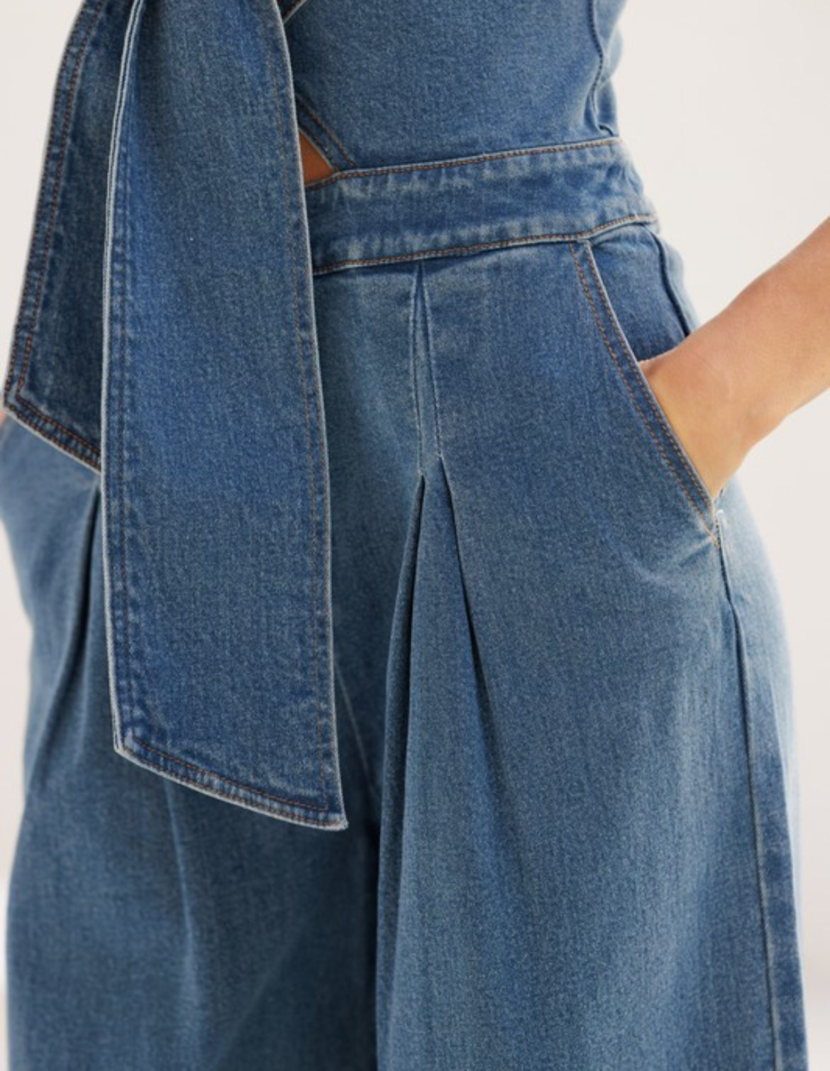 Bow Jean Jumpsuit