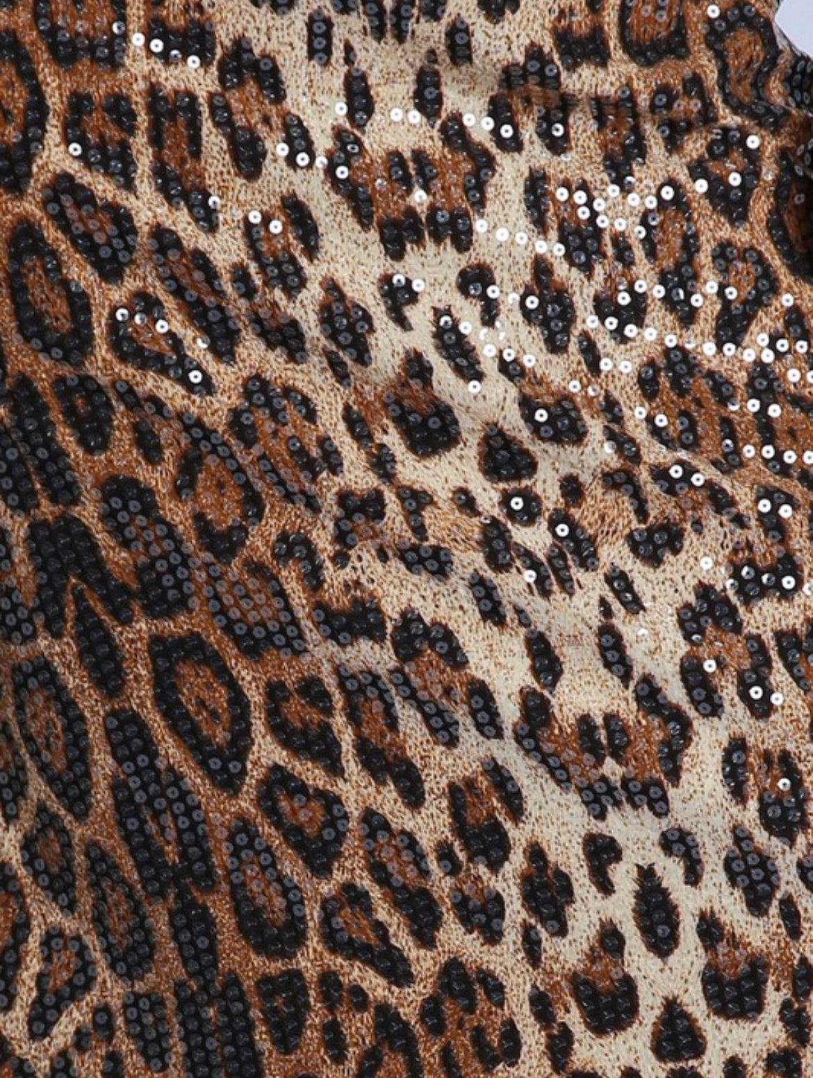 SEQUINED LEOPARD PRINT MIDI SKIRT