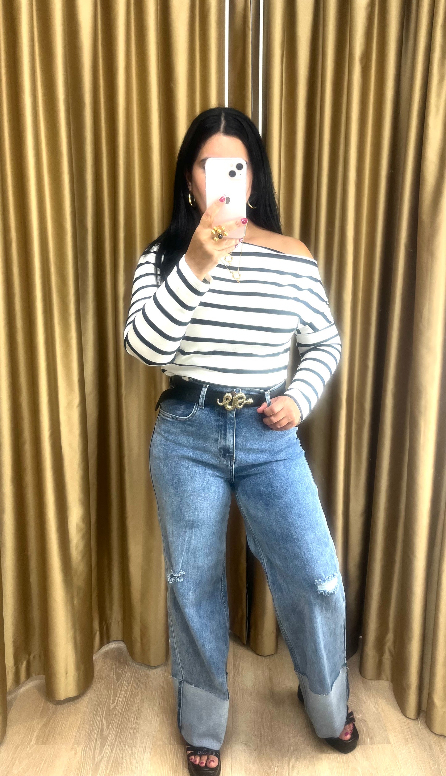 Asymmetrical Stripes Top