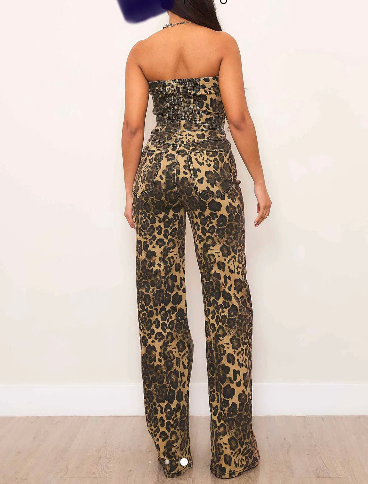 Leopard Wide Leg Jean