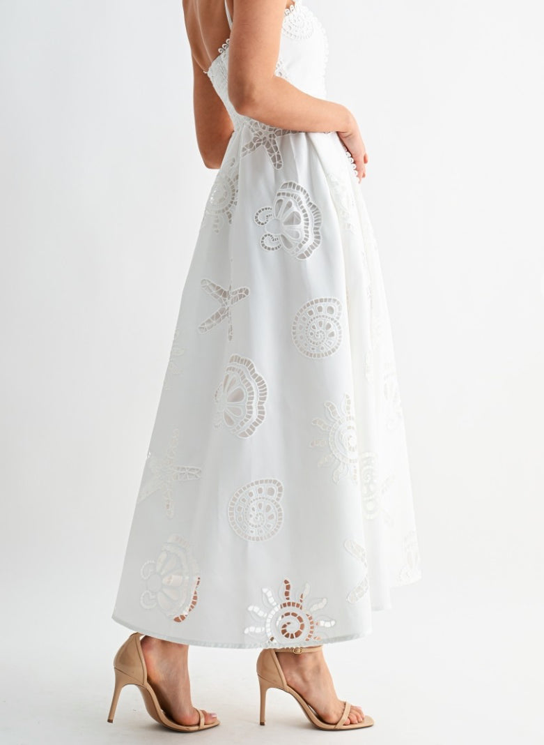 Seaside Eyelet Midi Dress