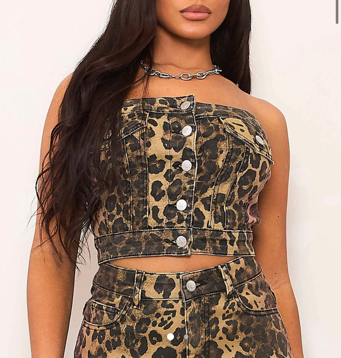 Leopard Strapless Top