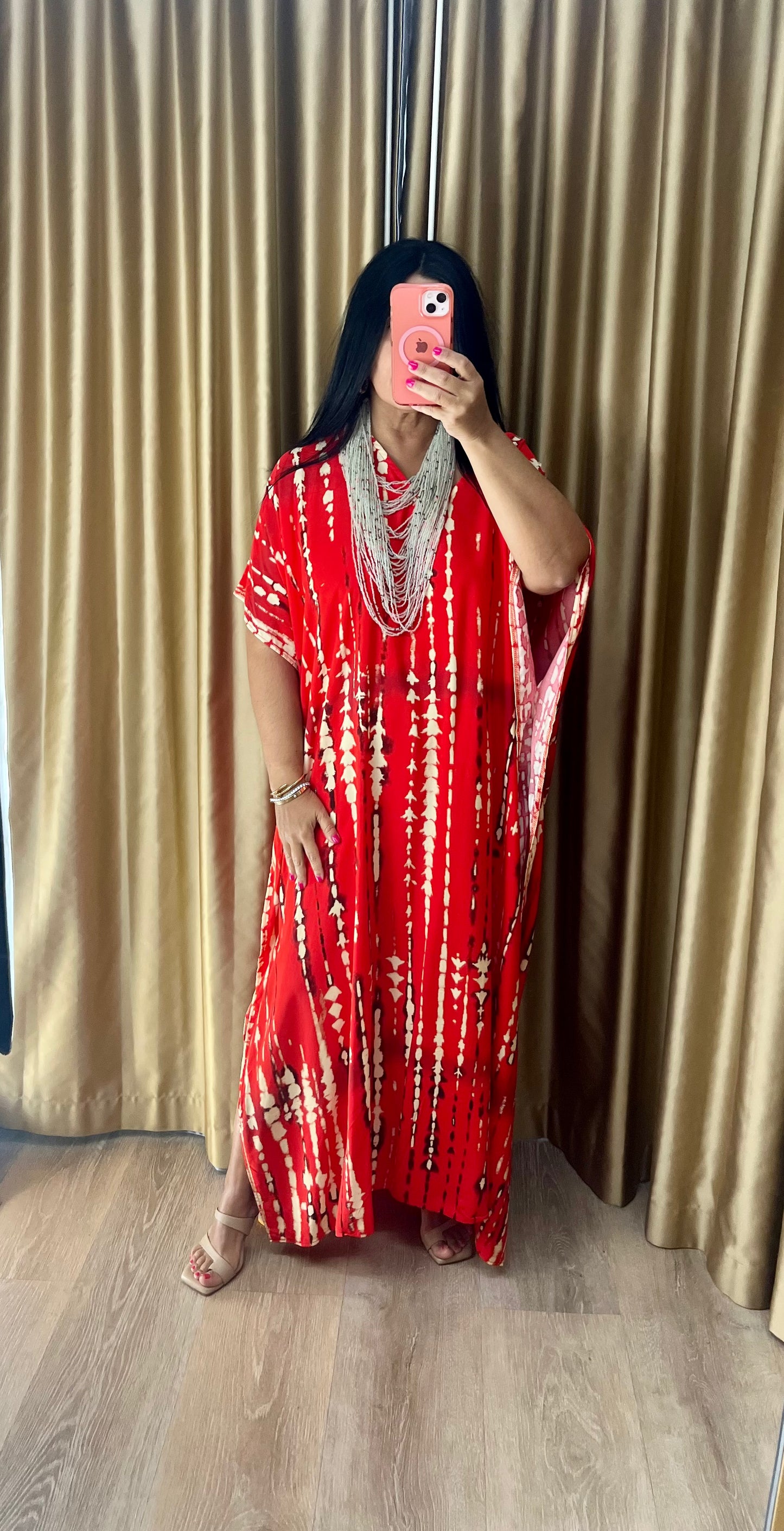 Tie Dye Red Maxi Dress