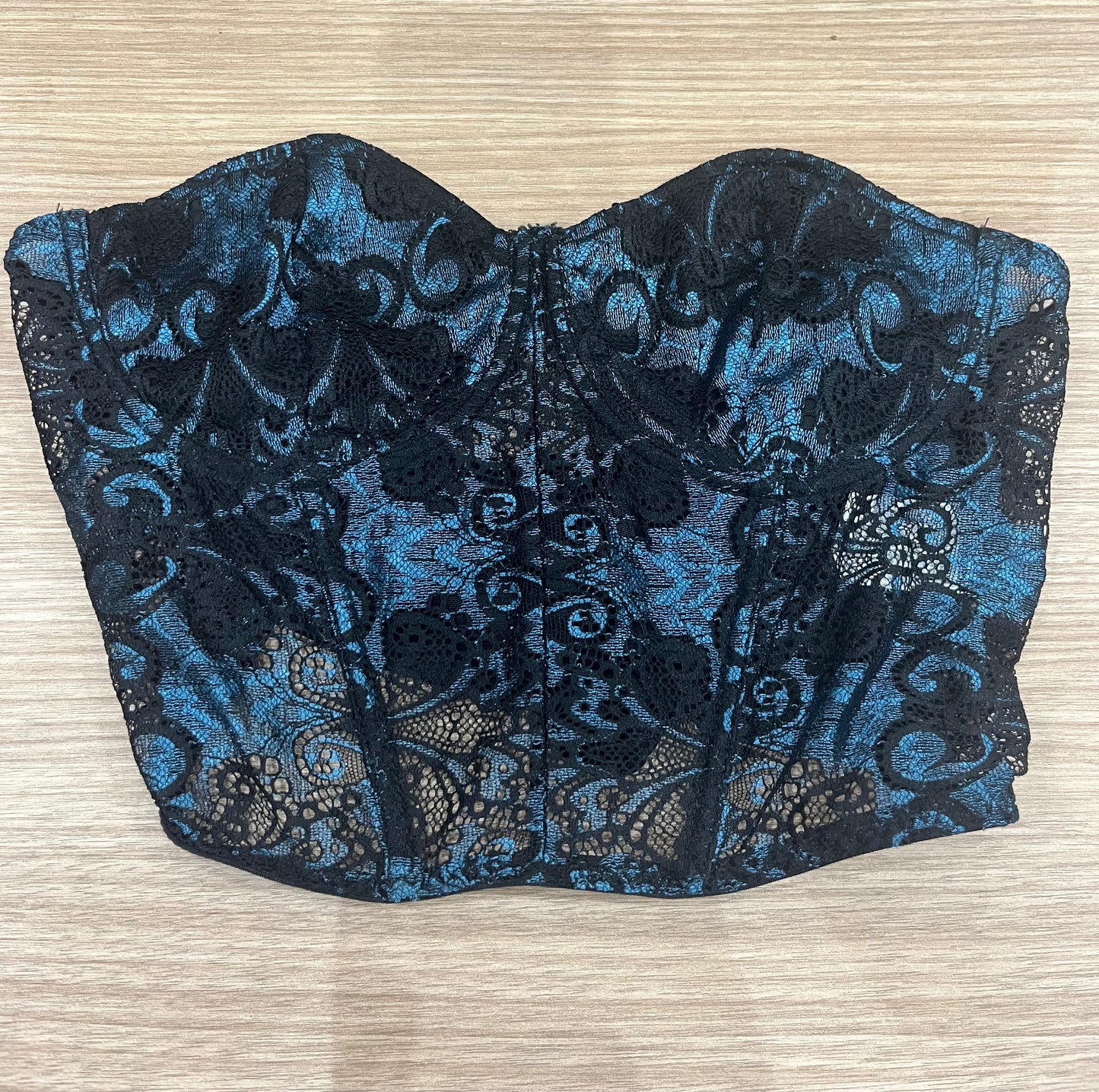 Black & Blue Lace Corset