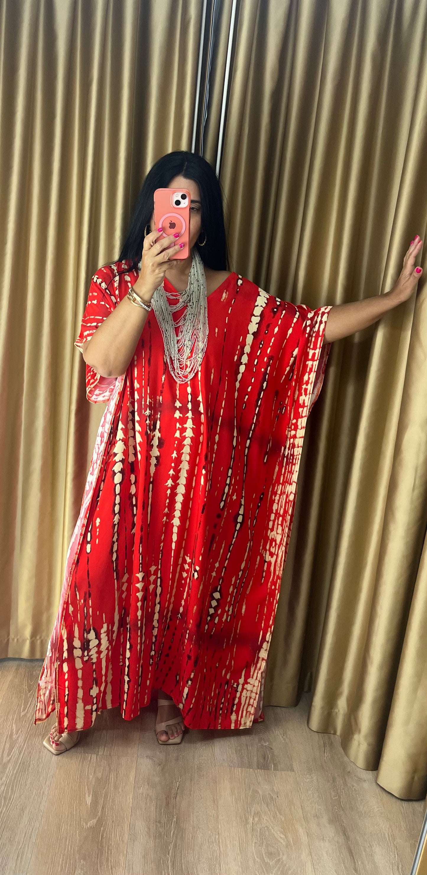 Tie Dye Red Maxi Dress