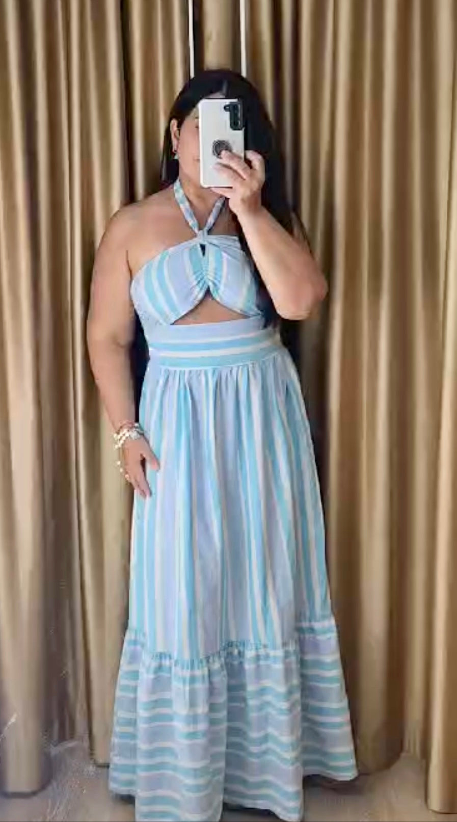 Blues Stripes Midi Dress