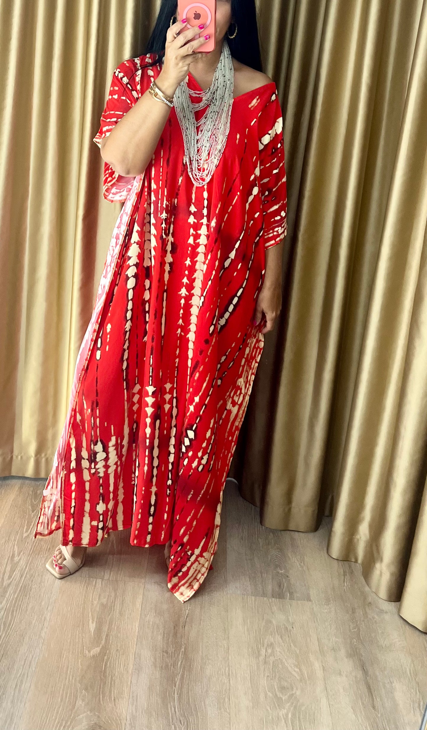 Tie Dye Red Maxi Dress