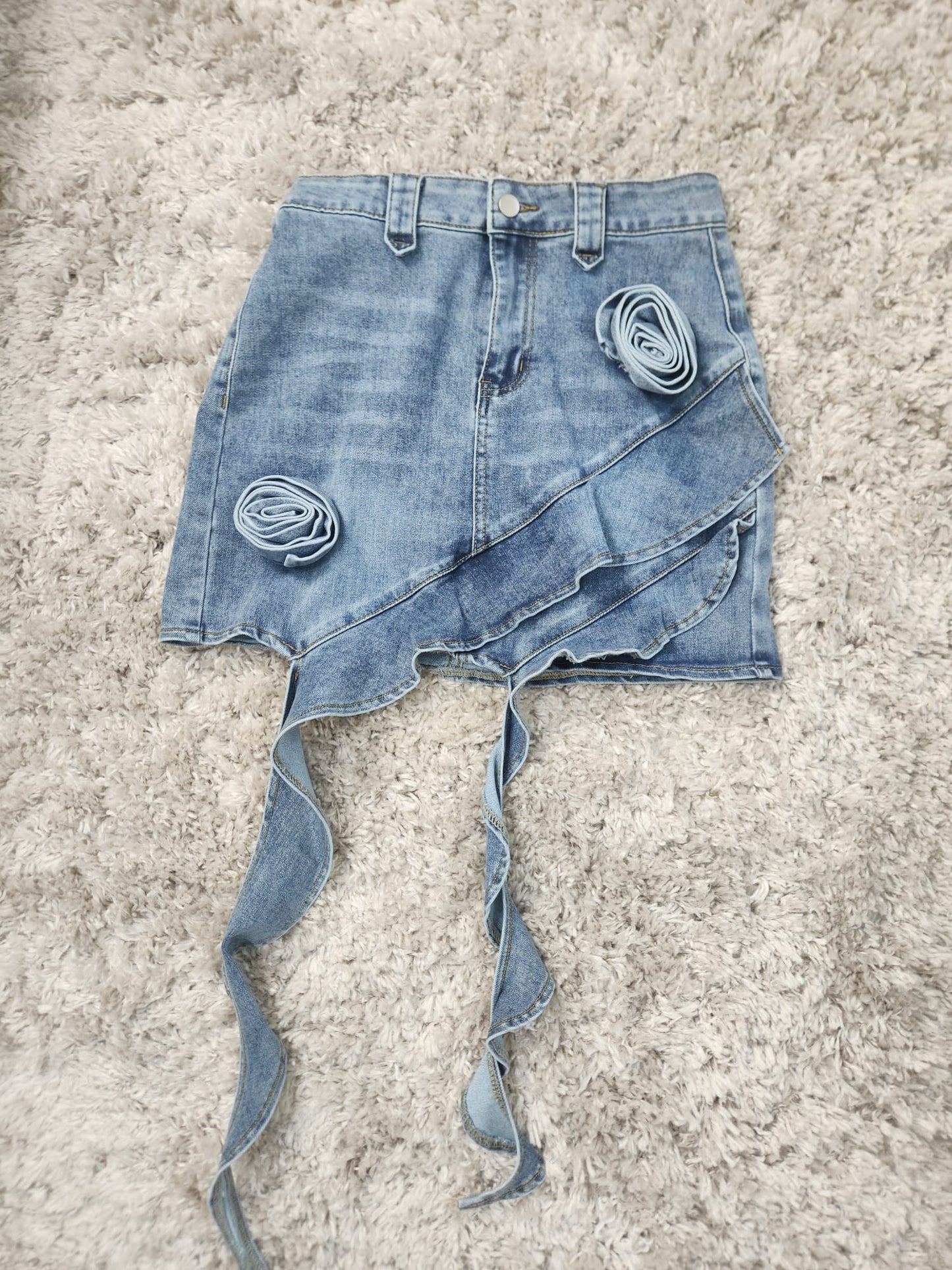 Roses Jean Mini Skirt