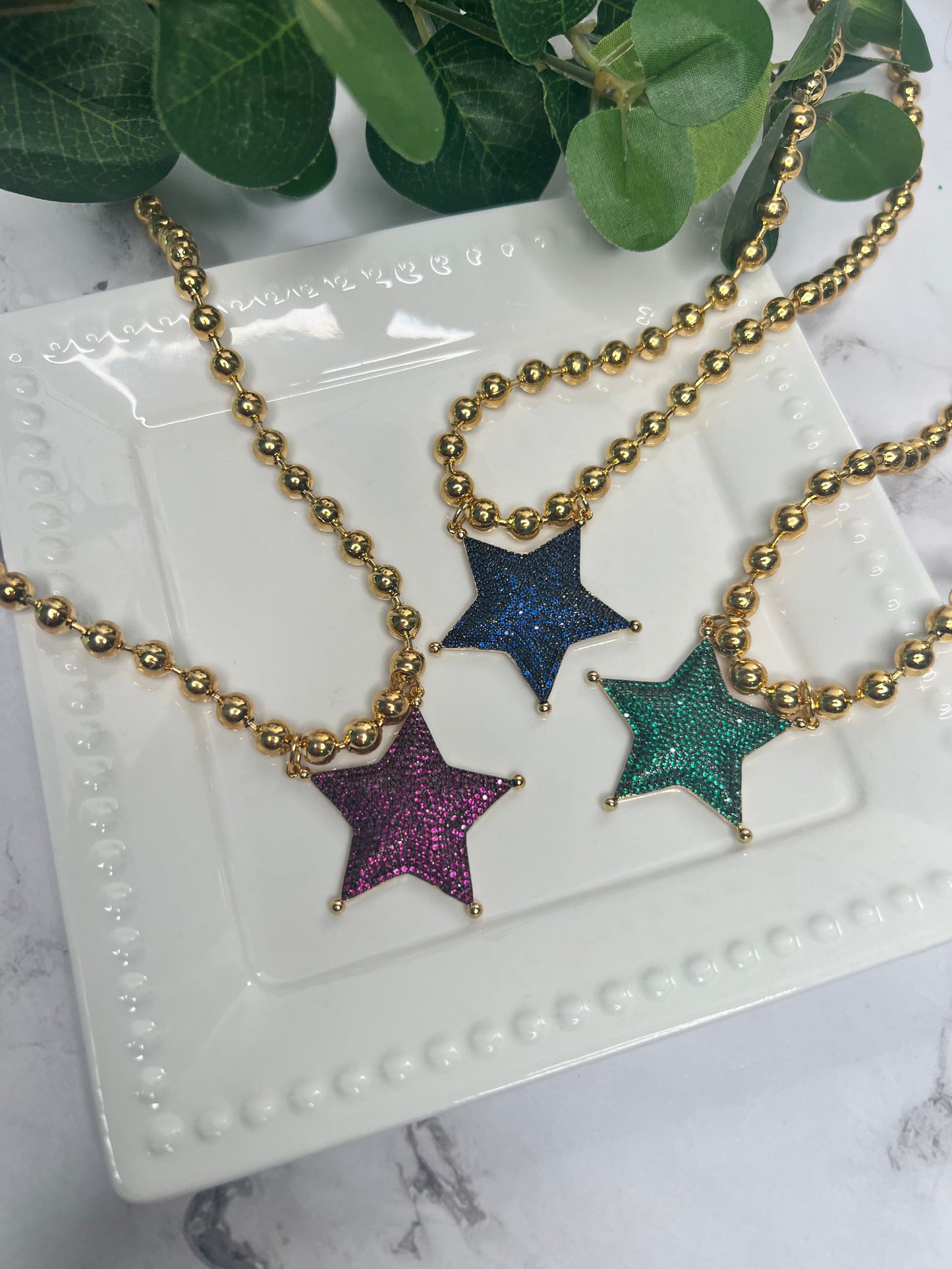 Silver Chain Star Necklace