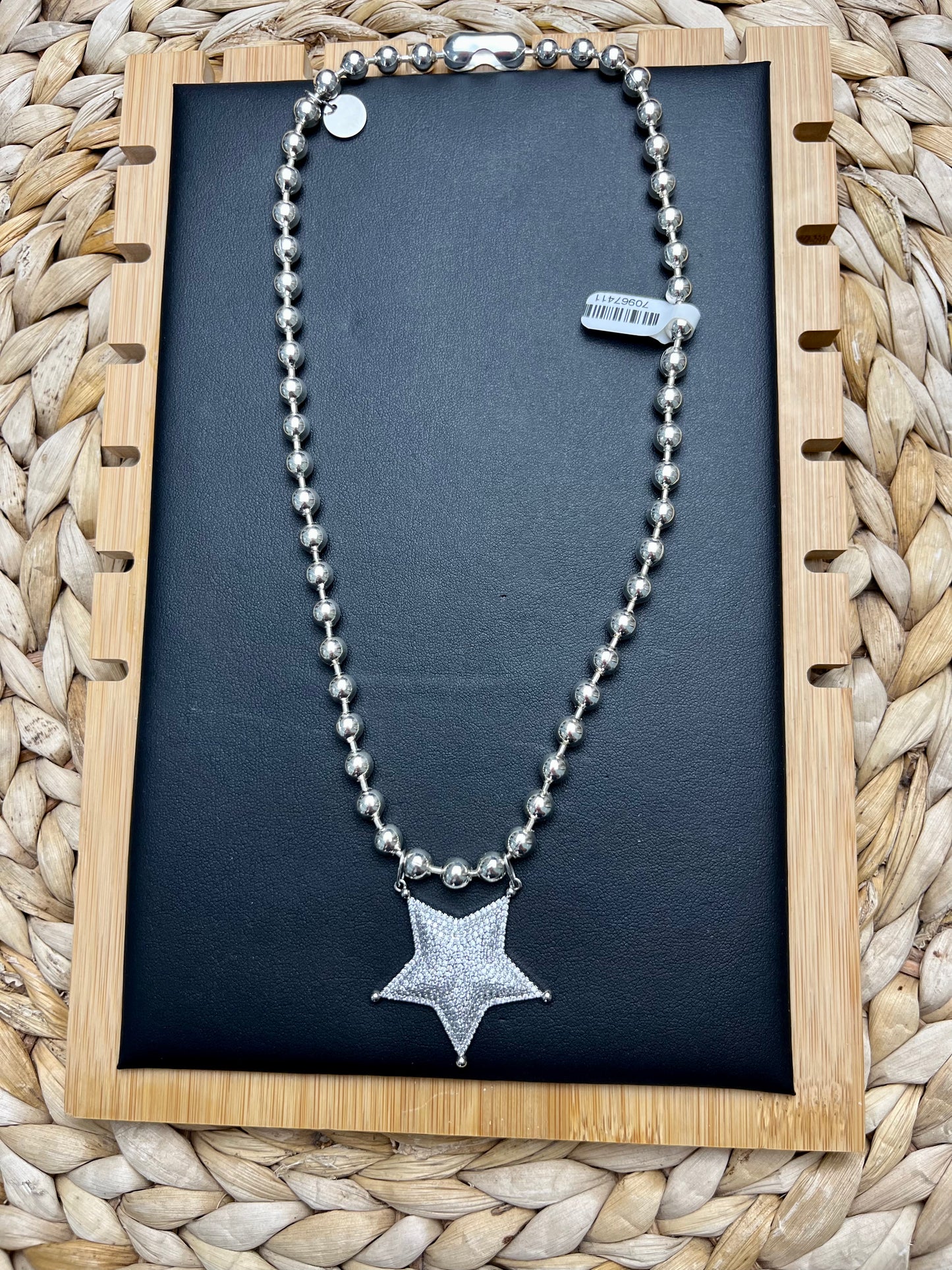Silver Chain Star Necklace