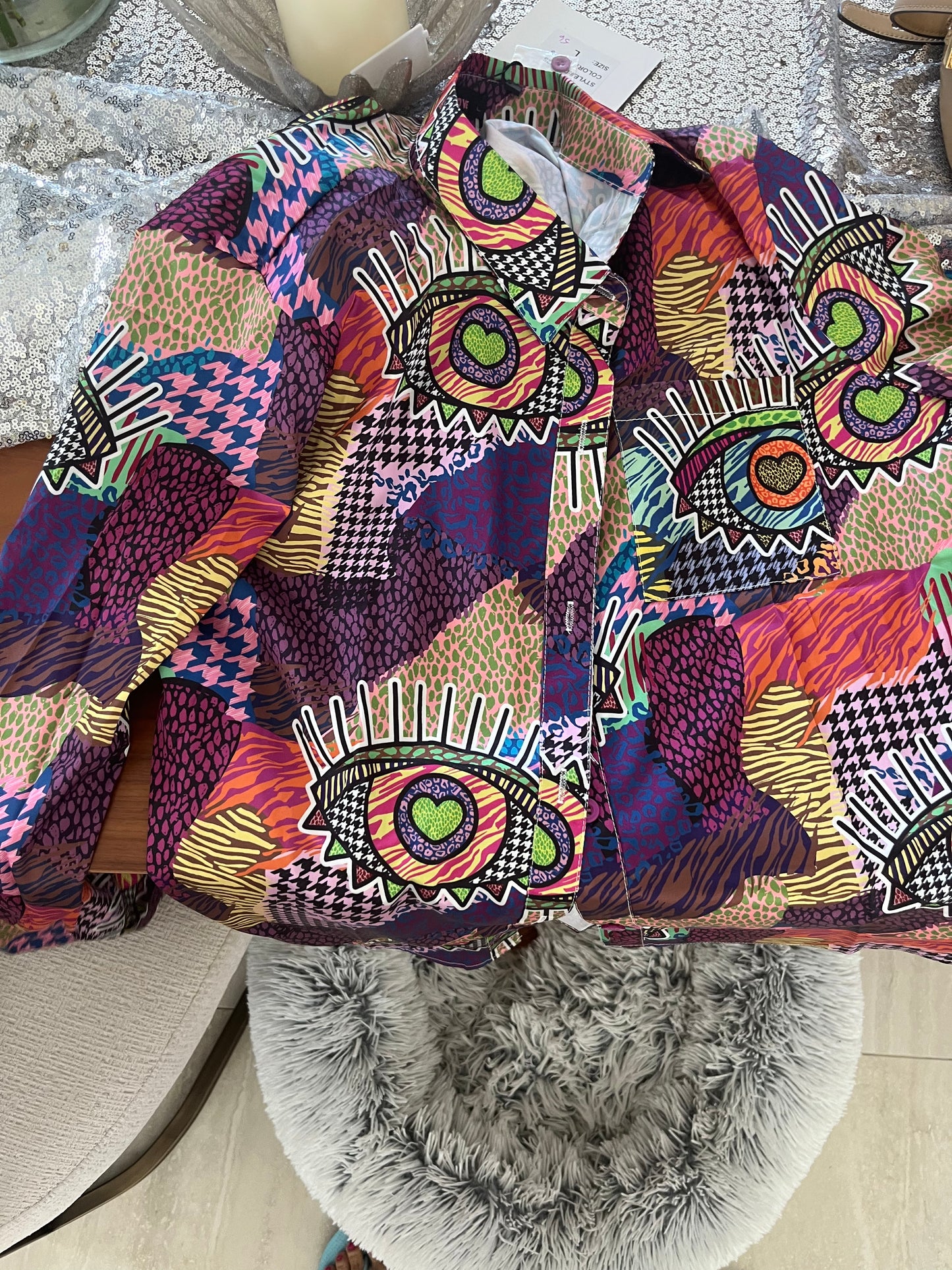 Satin printed blouse