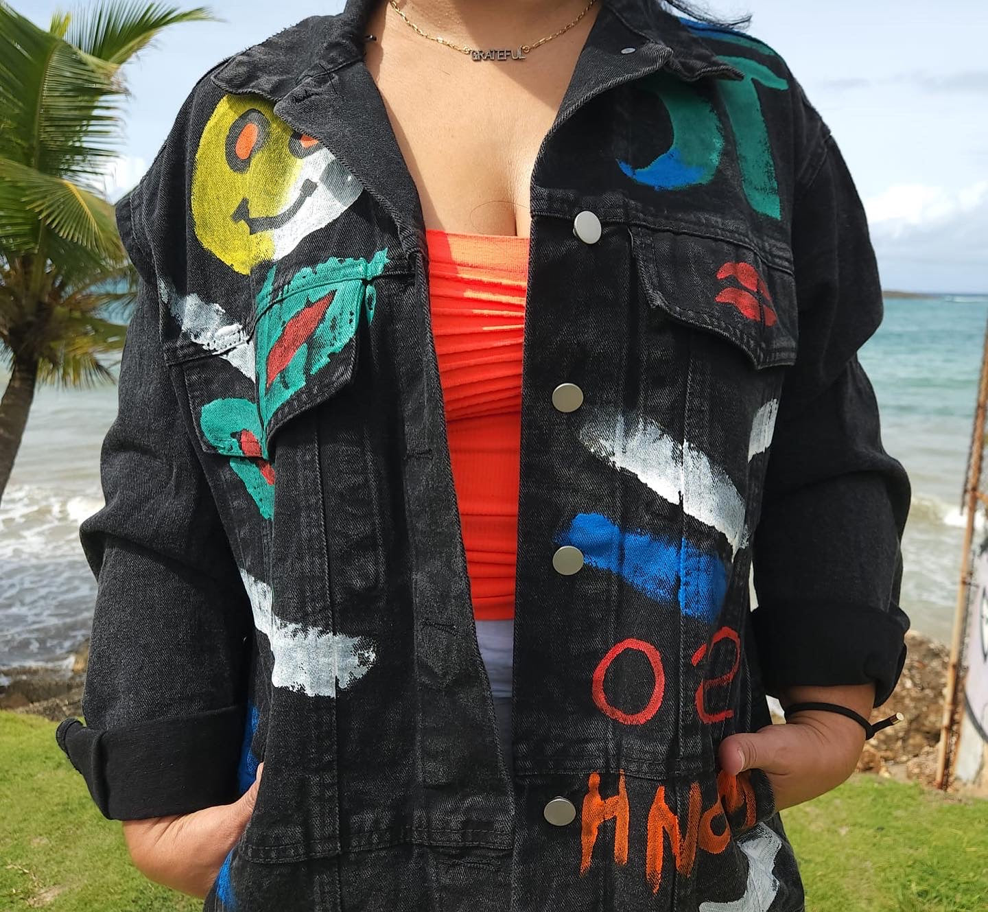 Jean painted jacket