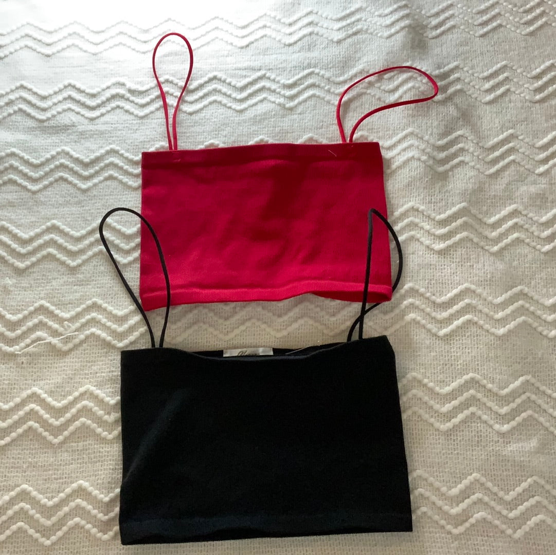 Basic crop spaghetti straps