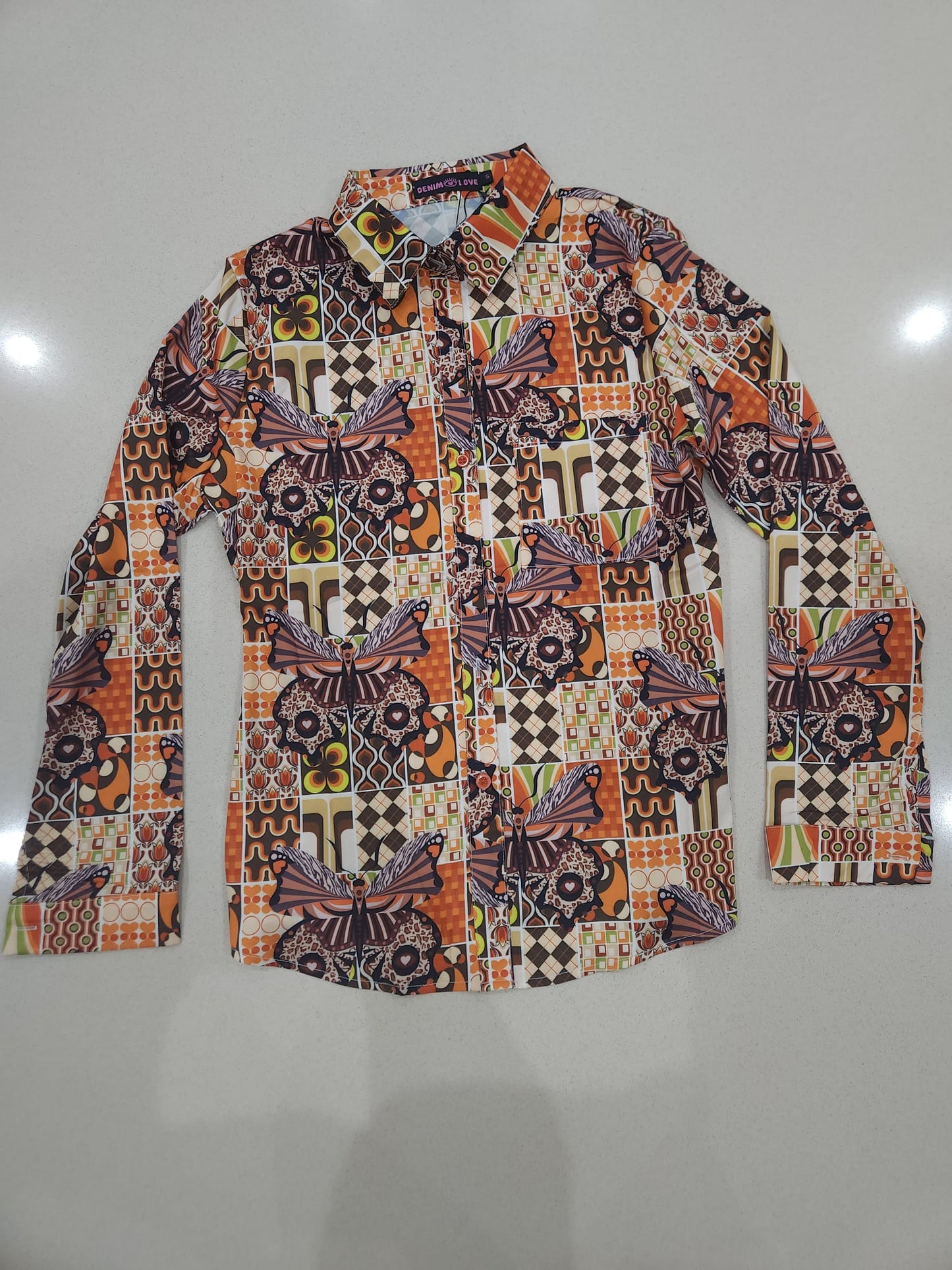Satin printed blouse