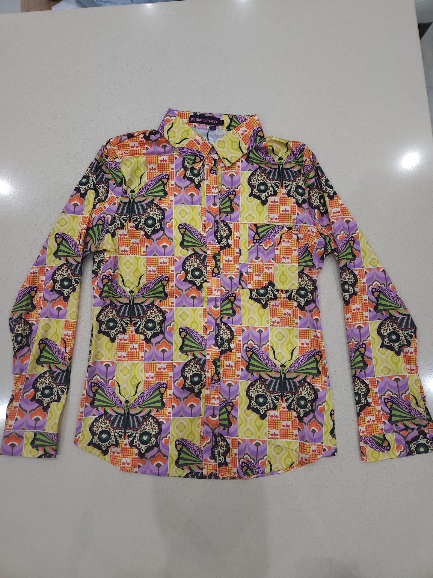 Satin printed blouse