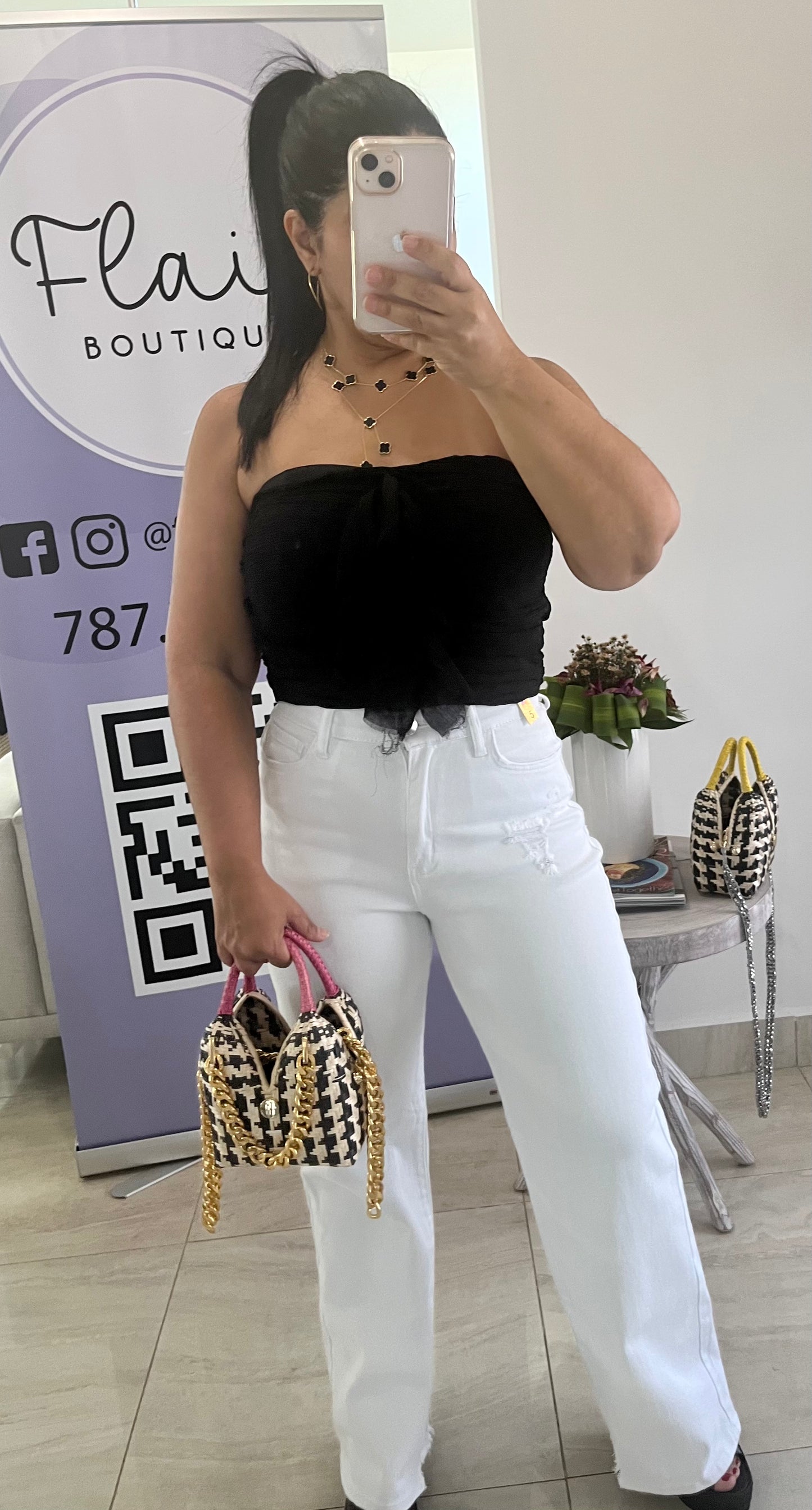 Strapless Crinkled Ruffle Top