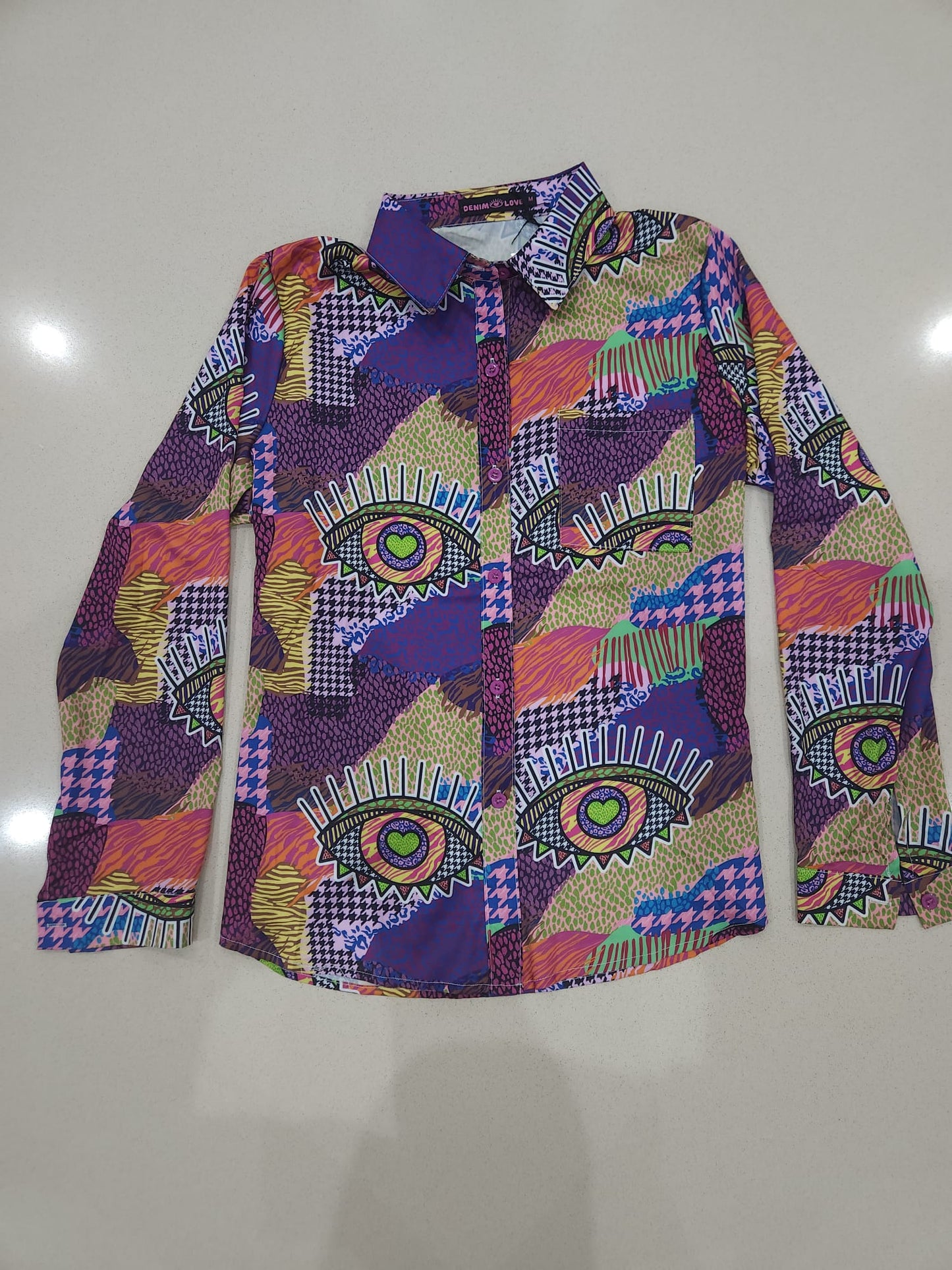 Satin printed blouse