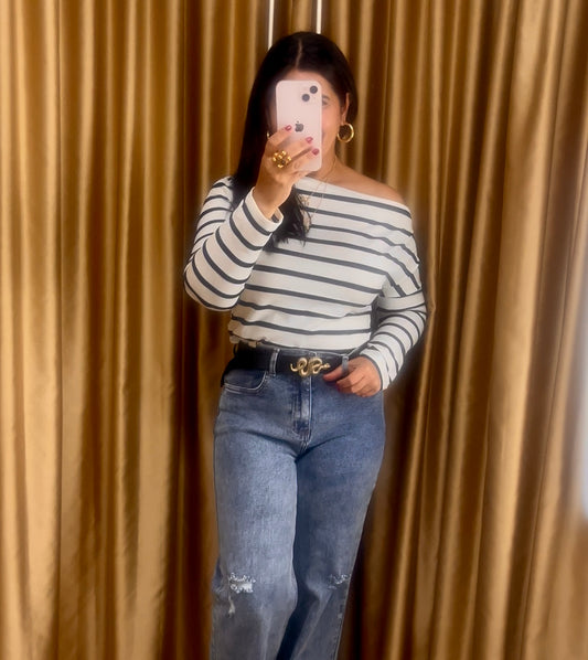 Asymmetrical Stripes Top
