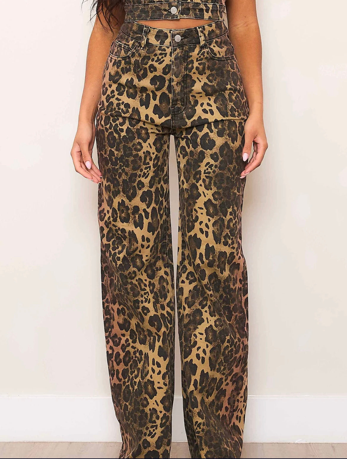 Leopard Wide Leg Jean