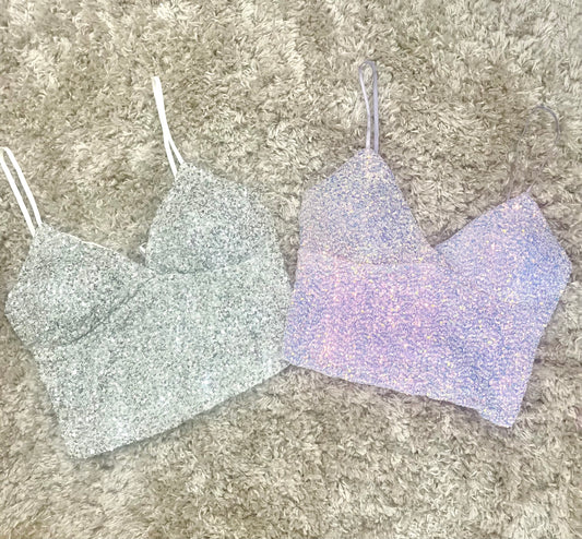 Sequins Spaghetti Straps Top