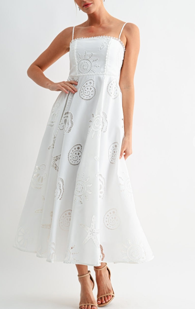 Seaside Eyelet Midi Dress
