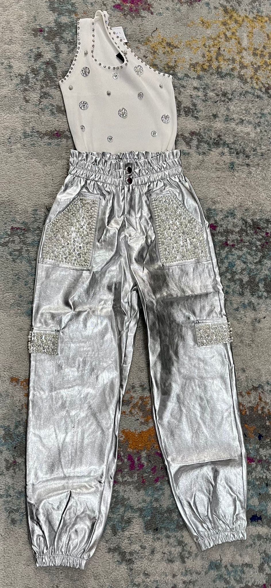 Silver Pearls and Stones Jogger