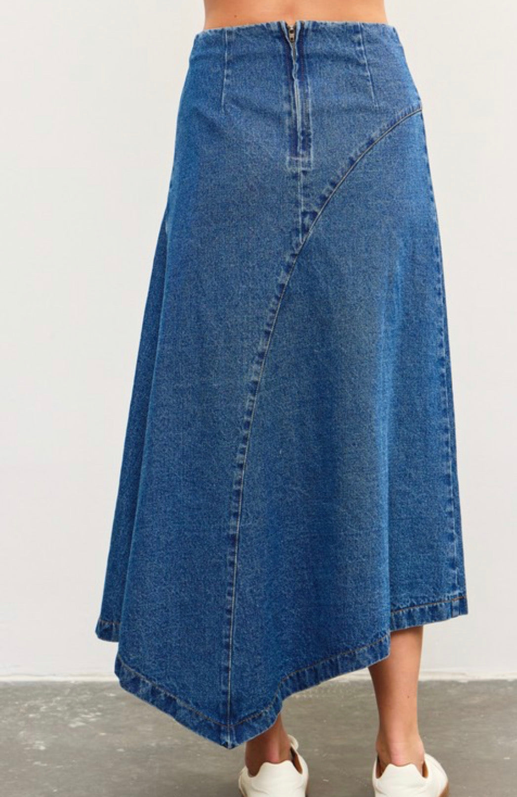 MIDI A-LINE JEAN SKIRT