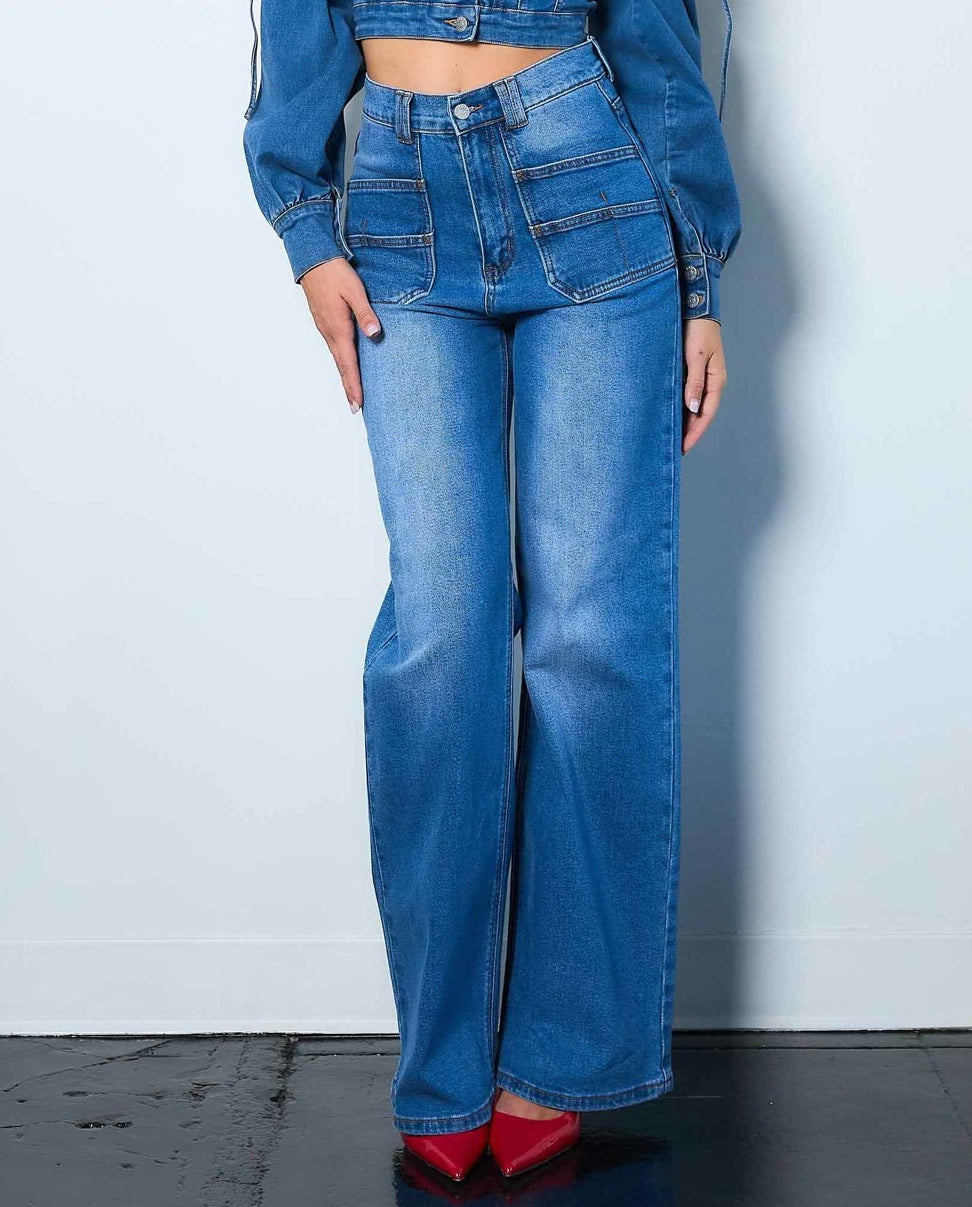 High Rise Double Pocket Jean