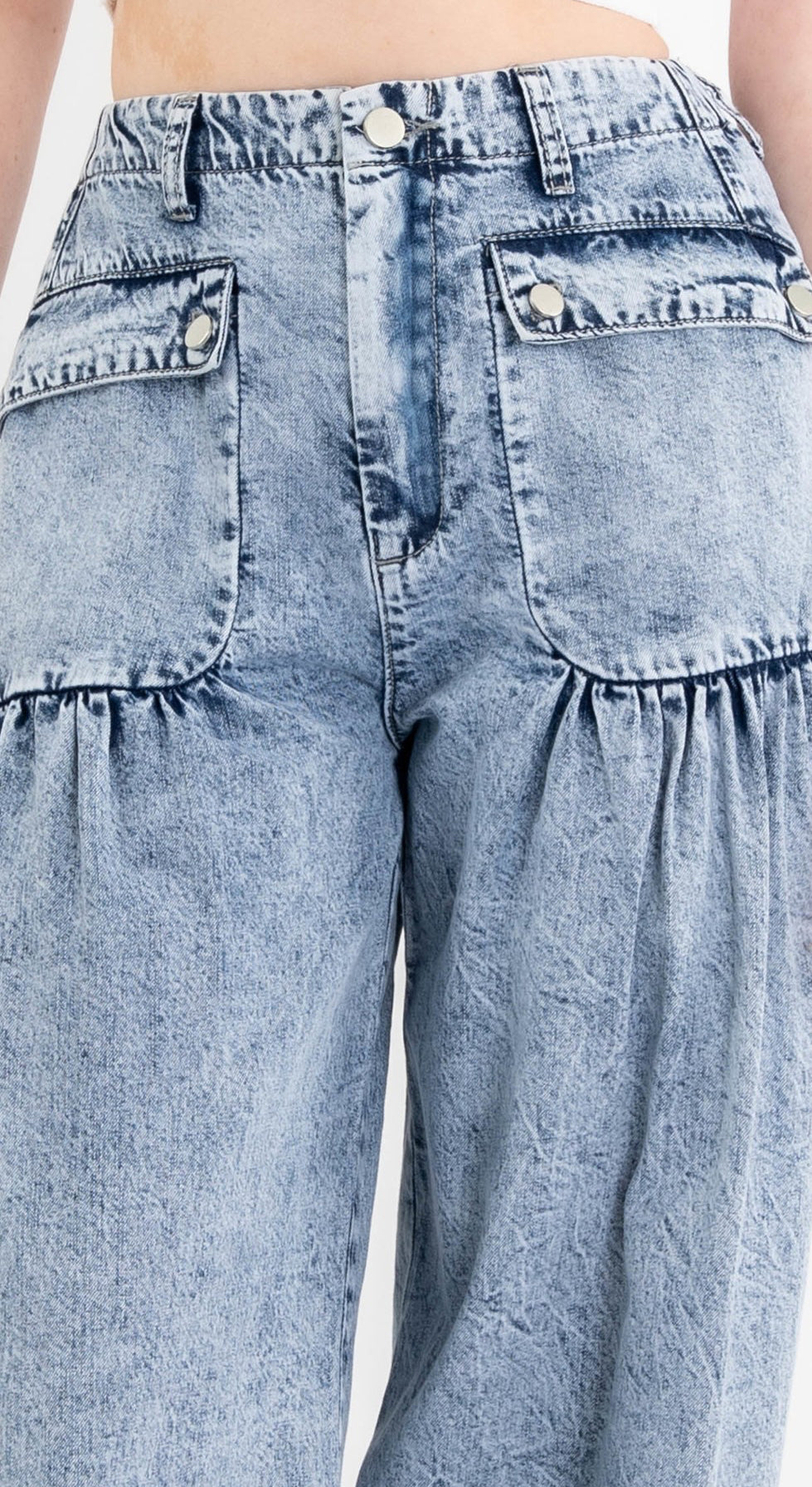 FRONT POCKETS DENIM PANTS