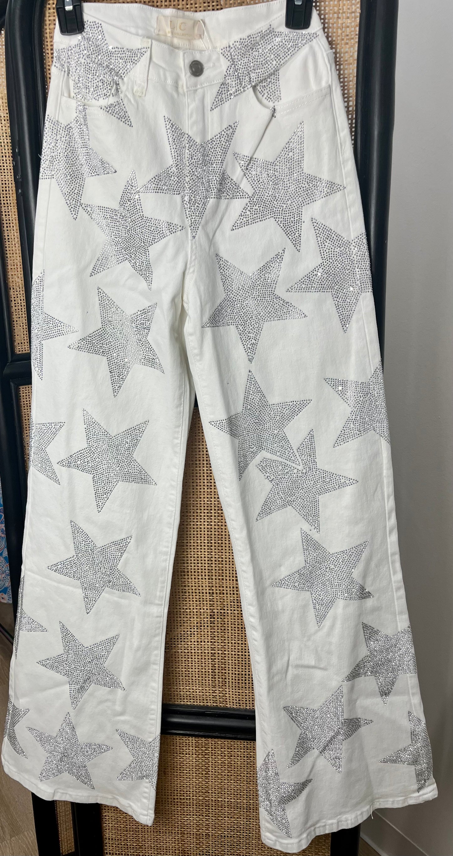 White Jeans Silver Stars