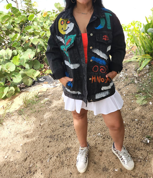 Jean painted jacket