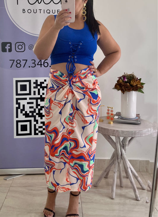 Twisted midi skirt