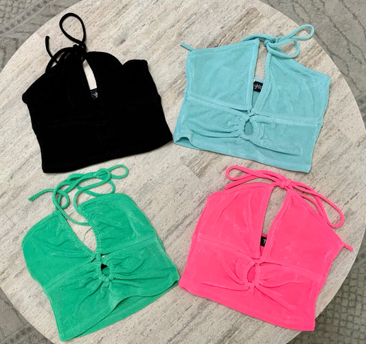 Criss-cross halter top